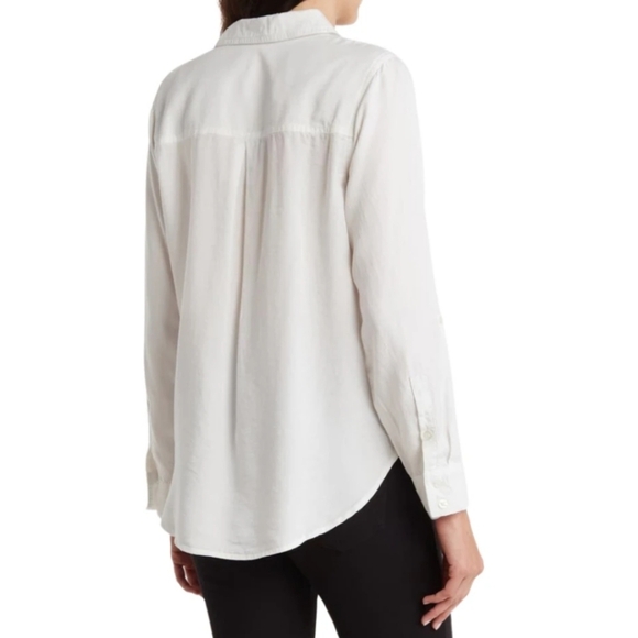 Calvin Klein Jeans white casual button-up collared long sleeve blouse 😉 - Picture 2 of 11